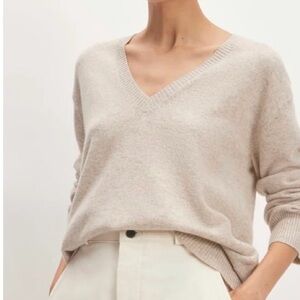 Everlane Cashmere Cream V-Neck Sweater XL